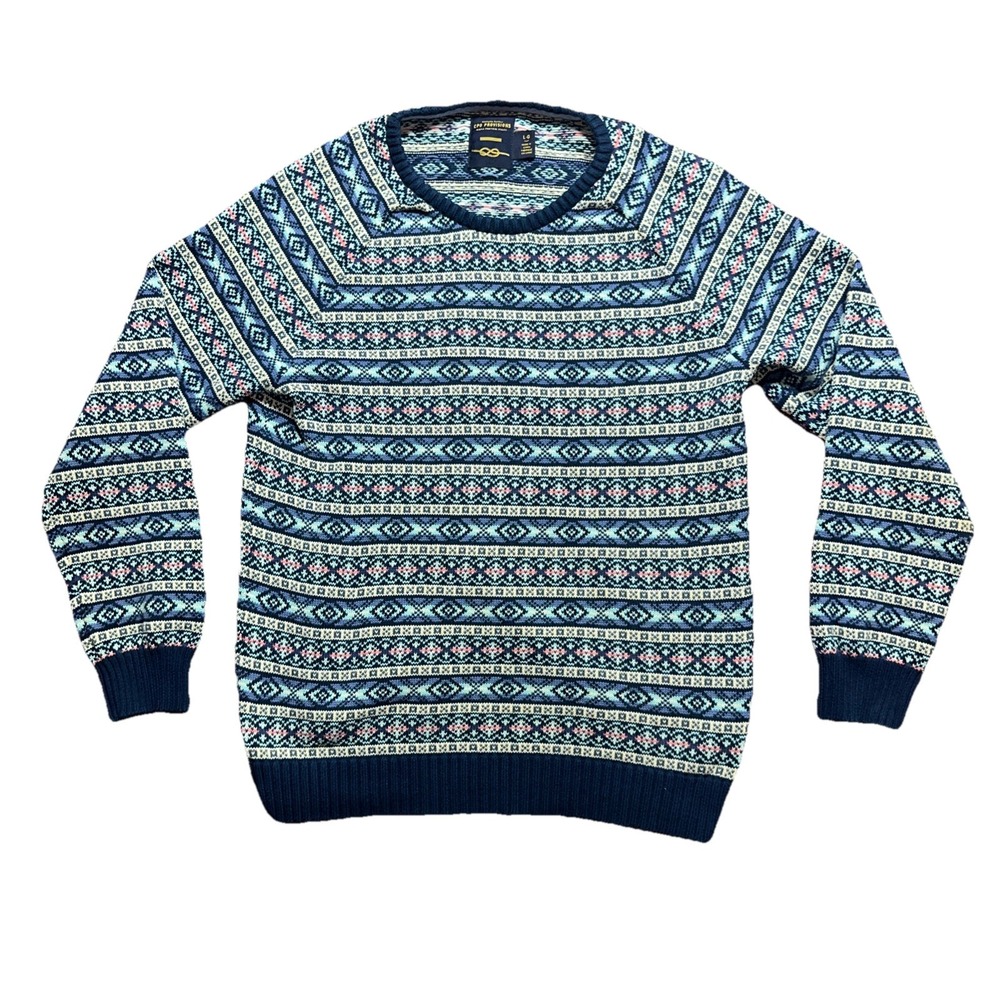 CPO Provisions Shipment Supply Cotton Sweater Men's Fair Isle Large Pullover